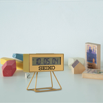 SEIKO 精工 城市路跑電子桌鐘鬧鐘-金色 日系 推薦(QHL062G), , large