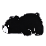 【怪獸】rubber anne 10秒頂吸 軟式珪藻土造型吸水地墊 黑白動物園 (64x40cm) -黑熊, , large