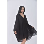 (L) zara質感紡紗黑色洋裝二手衣, , large