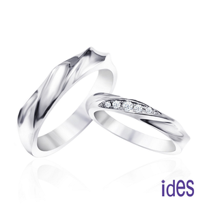 [ides愛蒂思] 情人禮 歐風精品設計系列14K金對戒情侶戒鑽石對戒/珍愛 (戒圍請於訂單備註)