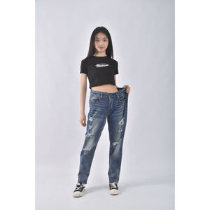 (3XL) american eagle丹寧牛仔質感棉質仿舊藍色長褲二手衣