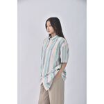 (XL) tommy hilfiger質感棉質條紋綠色短袖上衣二手衣, , large
