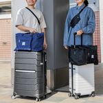 【YUNJOIN】可收納 輕量摺疊旅行拉桿袋-藍色 收納包 拉桿袋 行李袋 耐用 防潑水 旅行袋 登機包 託運行李 旅行包, , large