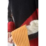 (2XL) 【陳喬恩私服】拼色毛衣黑色洋裝二手衣, , large
