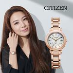 CITIZEN 星辰 XC 限定 鈦 光動能電波萬年曆女錶 ES9444-50B, , large