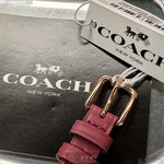 [星晴錶業]COACH手錶,28mm,CH00178玫瑰金色錶面玫瑰金錶殼粉紅真皮皮革錶帶款, , large