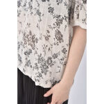 (S) wannabe韓牌碎花質感杏色短袖上衣二手衣, , large