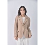 (S) 【安于晴Charlene私服】cloth質感西裝杏色外套二手衣, , large