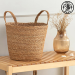 【SOLO歐洲家居】LCW Home 34cm 雙耳藤編收納籃 手工編織 花籃 水果籃 洗衣籃 居家擺飾, , large