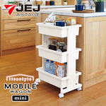 【JEJ ASTAGE】日本製三層收納推車 梨花白(置物推車/收納籃推車), , large