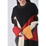 (2XL) 【陳喬恩私服】拼色毛衣黑色洋裝二手衣, , large