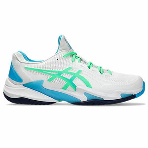 Asics Court Ff 3 男 網球鞋 抗扭 緩衝 側滑穩定 襪套式 白 綠藍 [1041A370-103]