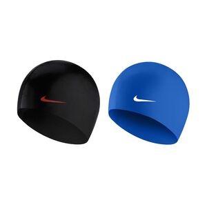 NIKE 成人矽膠泳帽 比賽 競賽 訓練 游泳 運動 簡約 素色 通用尺寸 低過敏 彈性 舒適 矽膠 貼合 耐用 黑 藍