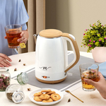 【MOLIJIA 魔力家】M27雙層防燙快煮壺1.9公升-白木紋/保溫型/電熱水壺/電茶壺, , large