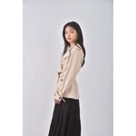 (L) o s a質感風衣杏色綁帶外套二手衣, , large