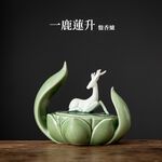【A&R】招財開運 陶瓷福鹿蓮花香爐 , , large