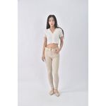 (M) chuu韓牌丹寧牛仔質感顯瘦杏色長褲二手衣, , large