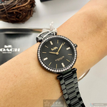 [星晴錶業]COACH手錶,34mm,CH00132黑色錶面銀錶殼深黑色精鋼錶帶款, , large