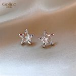 【Gulicc 】古莉可 耳環 銀色星星鋯石耳飾, , large