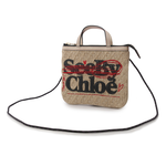 SEE BY CHLOE Jute 黃麻編織迷你手提/斜背二用包/米色, , large