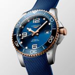 LONGINES 浪琴 深海征服者浪鬼陶瓷潛水機械錶-藍x玫瑰金/41mm L37813989, , large