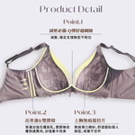 【Clany 可蘭霓】戀慕時光 抑菌石墨烯軟鋼圈集中包覆蕾絲BCD罩杯內衣 可可紫 8035-15, , large