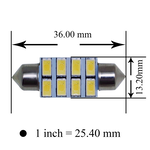 [PA LED]  Festoon 36MM 8SMD LED Interior y Light  License Plate Light Trunk Light White, , large