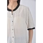(XL) yansoo條紋白色短袖上衣二手衣, , large