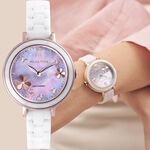 Relax Time RT-110S 拾光花語 太陽能陶瓷女錶-白x紫 RT-110S-03, , large