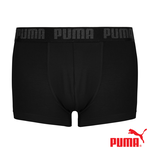 PUMA 平口內褲 1件組 彪馬 跳豹 男內褲 平角內褲 修身 防捲邊 貼合 耐穿 柔軟 棉質 排汗 透氣 抗菌 黑 灰, 黑,M, large
