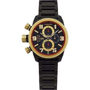 elegantsis Army ELJF48JKS 三眼計時腕錶-IP黑x金時標/43mm ELJF48JKS-OB01