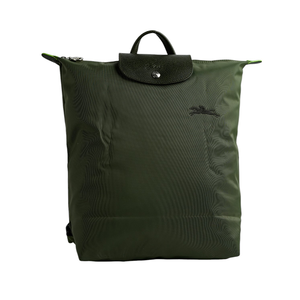 LONGCHAMP Le Pliage M 再生帆布中型折疊後背包/森林綠