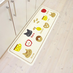 【日本Oka】日本製再生印花廚房地墊45×120cm(貓咪手札款/可機洗/厚4mm), , large