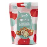 Round Pretzels in yogurt coating with strawberries, , large