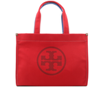 TORY BURCH Ella 拼色棉質帆布托特包/紅色/藍色, , large
