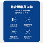 【G+居家】2組辦公椅2吋萬向輪5入組(活動腳輪/電腦椅輪子/靜音輪/萬向輪/直插式), 灰圈,無蓋飾, large