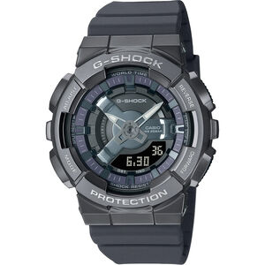 CASIO 卡西歐 G-SHOCK 金屬色雙顯電子錶-個性銀 GM-S110B-8A