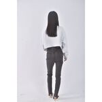 (L) sin mau is sexy高腰丹寧牛仔修身黑色長褲二手衣, , large