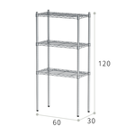【Y HOUSE】60x30x120cm Lightweight Three-layer Iron Rack Iron Rack Shelf-Painted White, , large