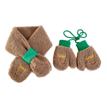 兒童可愛加絨圍巾手套組, , large