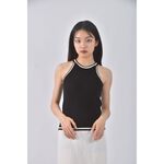 (S) mayuki質感削肩黑色上衣二手衣, , large