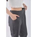 (4XL（含）以上) lativ高腰質感棉質純棉綠色長褲二手衣, , large