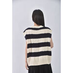 (XL) most standing無袖條紋白色毛衣二手衣, , large