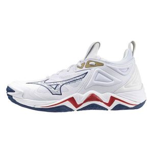 Mizuno Wave Momentum 3 男 排球鞋 運動 訓練 耐磨 包覆 白 深藍 [V1GB241346]