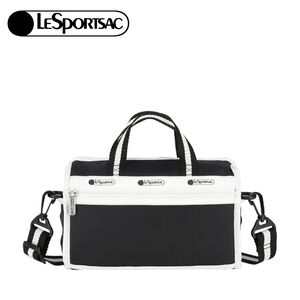 |快速出貨|Lesportsac MINI DUFFEL CROSSBODY 迷你筒狀肩背包 -滾邊夜幕黑