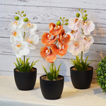 ARTIFICIAL PLANT W/BLACK POT-ORANGE, , large