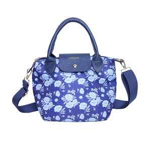 【lapagayo】典雅玫瑰尼龍手提包-PI-06399A-3-56藍色