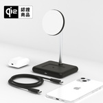 [萬摩科技]Allite WQ1 2+1  磁吸無線充電座 沈穩黑, , large