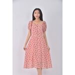 (S) ba duo zi質感點點粉色洋裝二手衣, , large