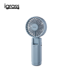 igrass Folding Double Blade Powerful Silent Fan - Sky Blue, , large